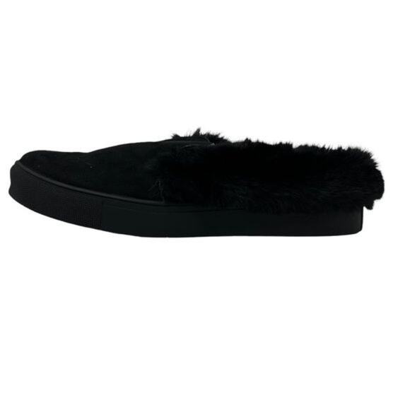 Comfortview Black Fuzzy Faux Fur Slip-on House Shoes Women's Size 10.5 NEW with - Picture 12 of 12